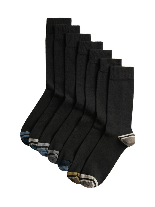 Marks & Spencer 7 párů ponožek Cool & Fresh™ s vysokým podílem bavlny Marks & Spencer černá