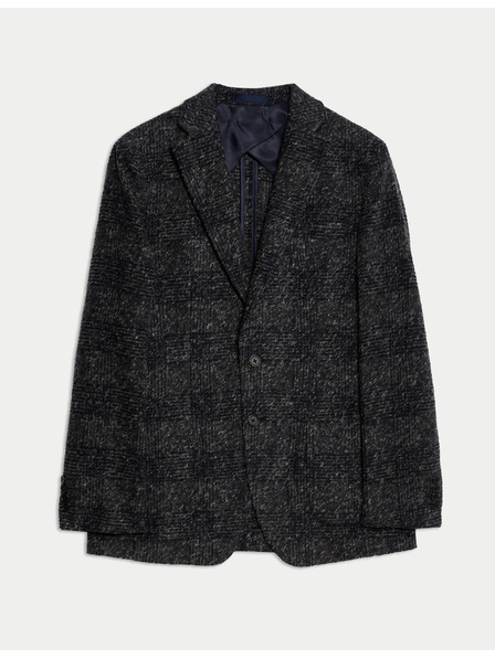 Marks & Spencer Kostkovaný blejzr mírně projmutého střihu ze směsi vlny Marks & Spencer námořnická modrá