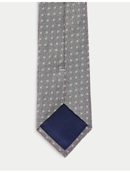 Marks & Spencer Kravata z čistého hedvábí s geometrickým vzorem Marks & Spencer hnědá