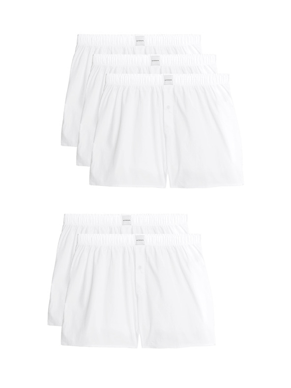 Marks & Spencer Tkané boxerky Supima® s vysokým podílem bavlny, 5 ks v balení Marks & Spencer bílá
