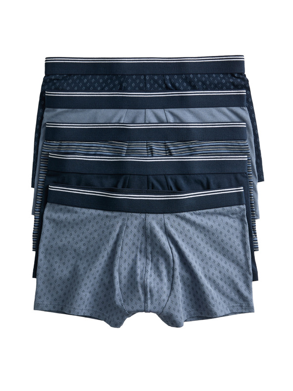 Marks & Spencer Bokové bavlněné strečové trenýrky s technologií Cool & Fresh™, 5 ks Marks & Spencer modrá