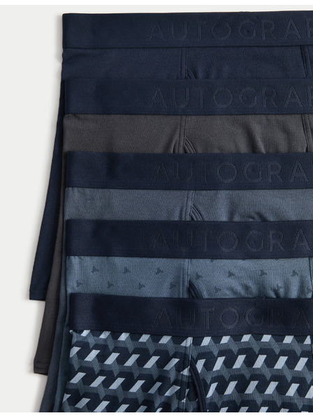 Marks & Spencer Trenýrky ze směsi bavlny Supima® a modalu s geometrickými tvary, 5 ks Marks & Spencer modrá