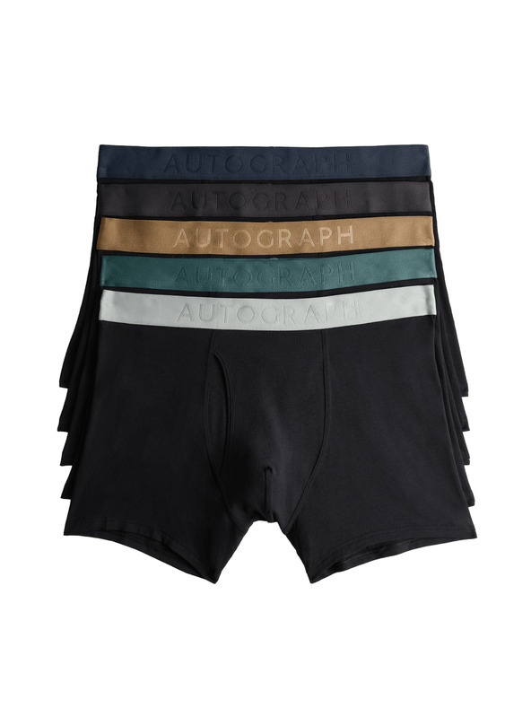 Marks & Spencer Strečové trenýrky z modalové bavlny Supima®, 5 ks Marks & Spencer černá