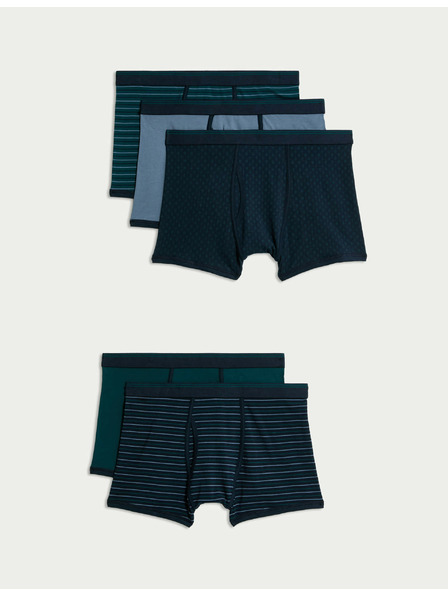 Marks & Spencer Trenýrky z bavlny se strečem, s technologií Cool & Fresh™, 5 ks Marks & Spencer zelená