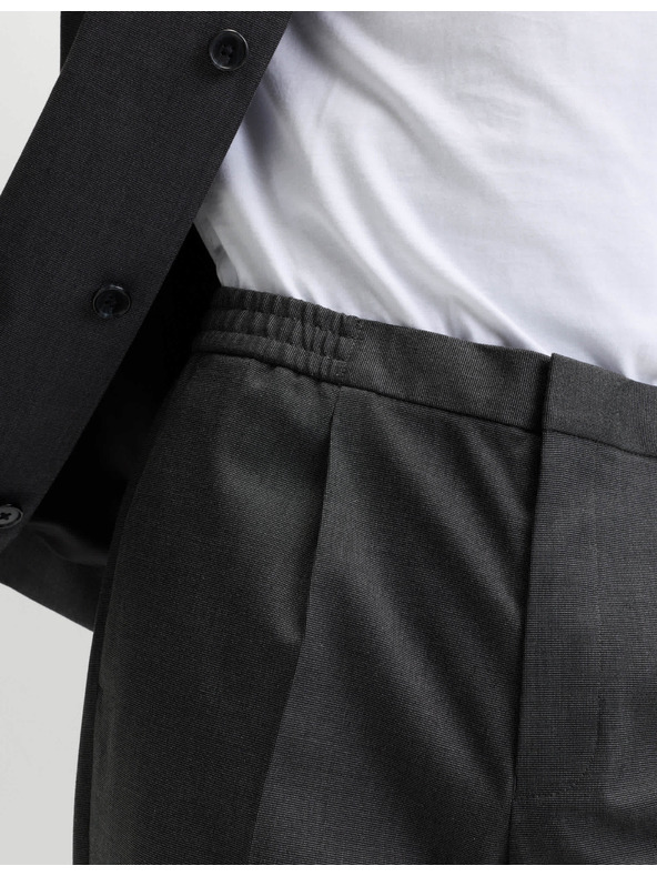 Marks & Spencer Elegantní kalhoty s elastickým pasem z bavlněné směsi Marks & Spencer šedá