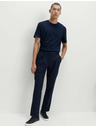 Marks & Spencer Elegantní kalhoty s elastickým pasem z bavlněné směsi Marks & Spencer námořnická modrá