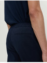 Marks & Spencer Elegantní kalhoty s elastickým pasem z bavlněné směsi Marks & Spencer námořnická modrá