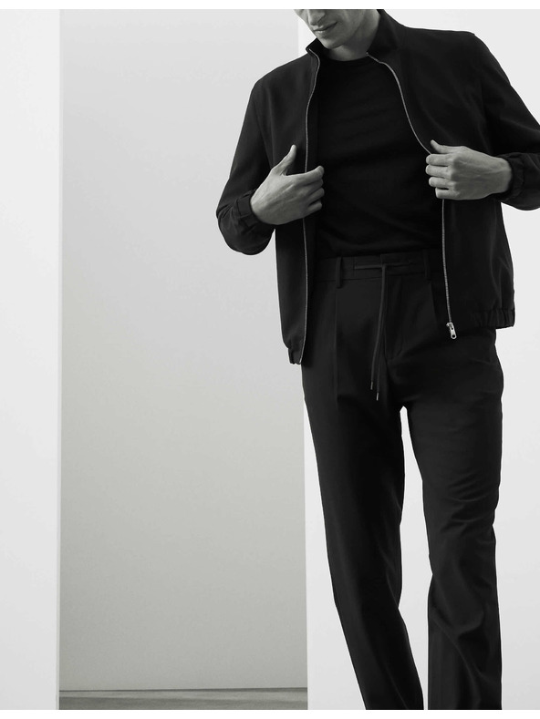 Marks & Spencer Kostýmové kalhoty ze směsi vlny Marks & Spencer námořnická modrá