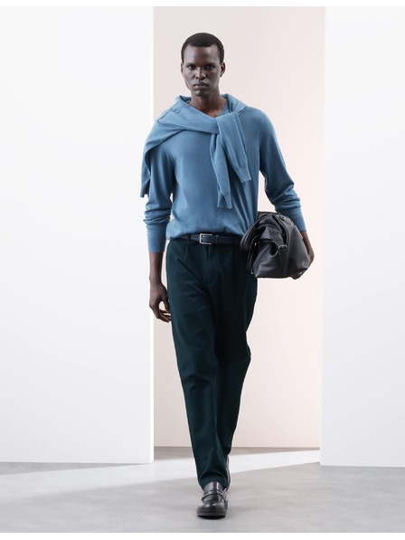 Marks & Spencer Texturované Chino kalhoty klasického střihu se sklady Marks & Spencer námořnická modrá