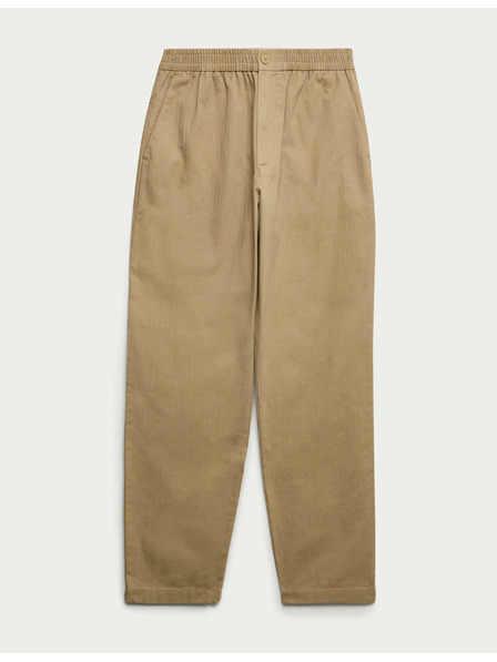 Marks & Spencer Kalhoty se vzorem rybí kosti, z čisté bavlny Marks & Spencer hnědá