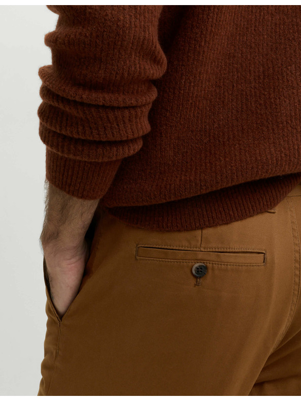 Marks & Spencer Keprové chino kalhoty Heritage normálního střihu Marks & Spencer hnědá