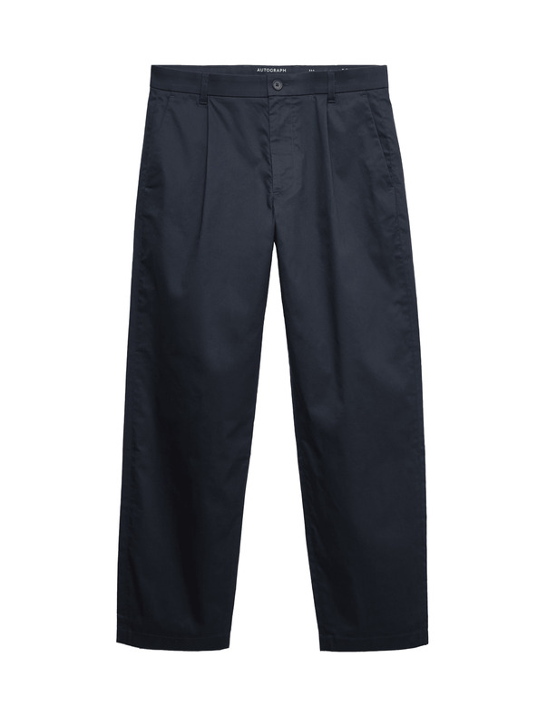 Marks & Spencer Super lehké chino kalhoty, mírně zúžený střih Marks & Spencer námořnická modrá