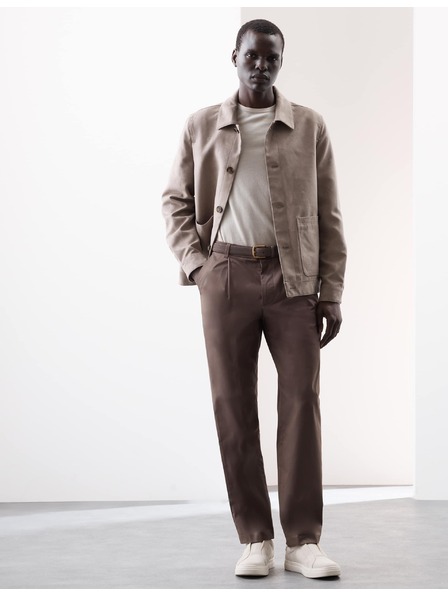 Marks & Spencer Super lehké chino kalhoty, mírně zúžený střih Marks & Spencer hnědá