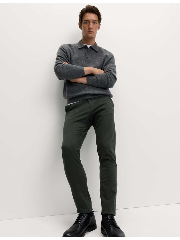 Marks & Spencer Strečové chino kalhoty úzkého střihu Marks & Spencer šedá