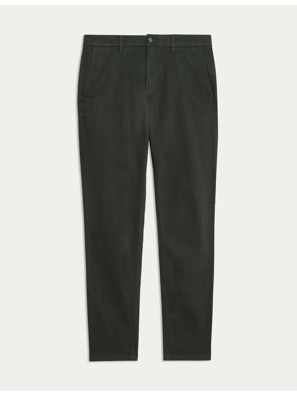 Marks & Spencer Strečové chino kalhoty úzkého střihu Marks & Spencer šedá