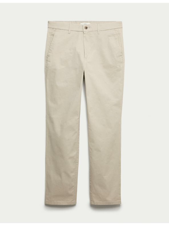 Marks & Spencer Strečové chino kalhoty normálního střihu Marks & Spencer béžová