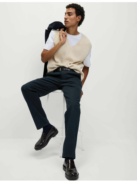 Marks & Spencer Strečové chino kalhoty normálního střihu Marks & Spencer námořnická modrá