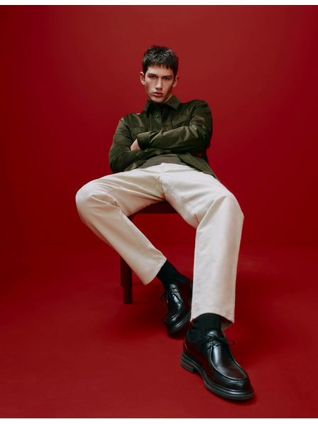 Marks & Spencer Italské moleskinové kalhoty rovného střihu, 5 kapes Marks & Spencer béžová