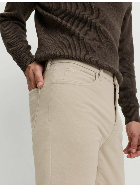 Marks & Spencer Italské moleskinové kalhoty rovného střihu, 5 kapes Marks & Spencer béžová