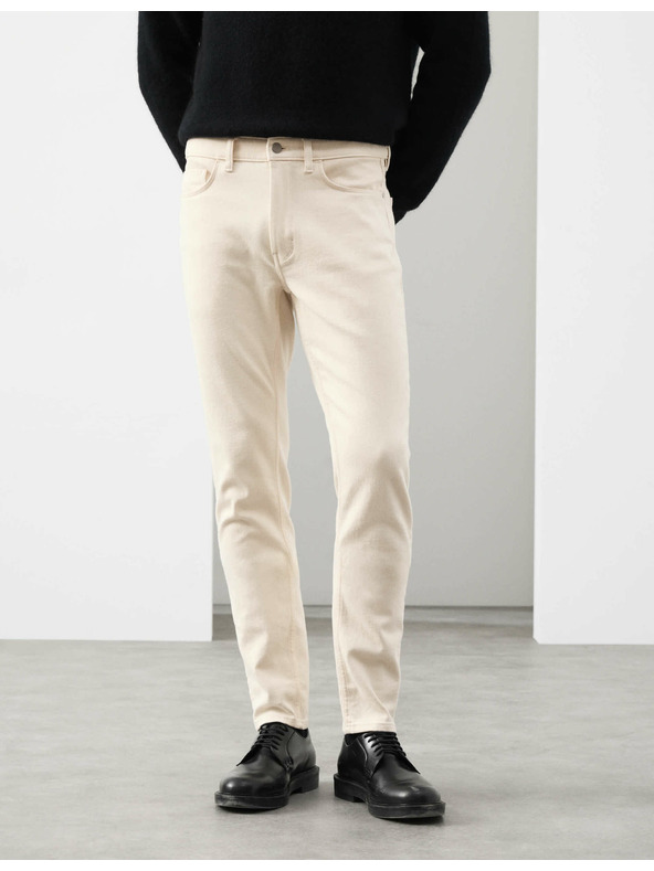 Marks & Spencer Italské džíny slim fit Marks & Spencer smetanová