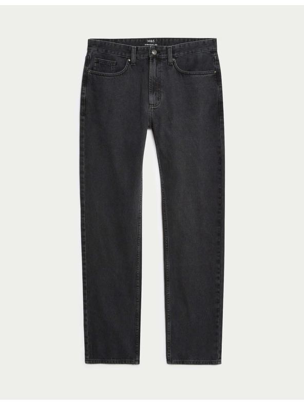 Marks & Spencer Hladké džíny rovného střihu, z čisté bavlny Marks & Spencer šedá
