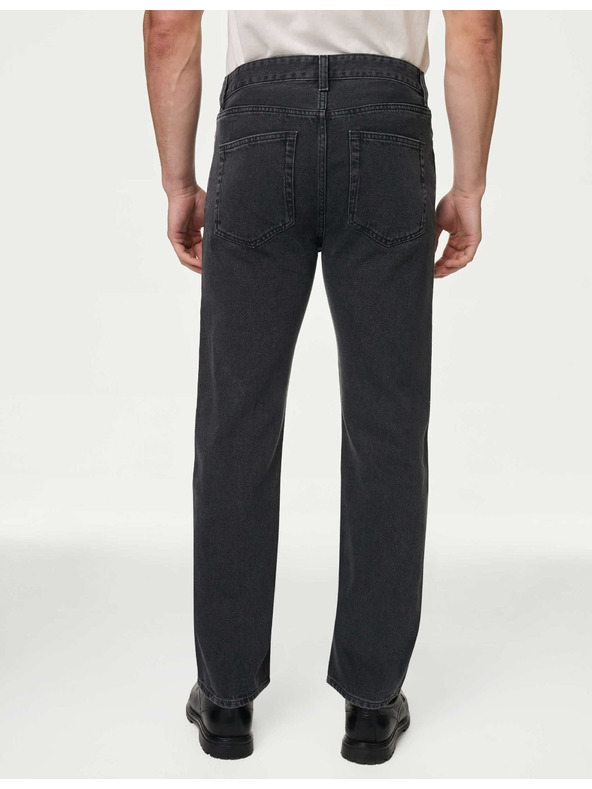 Marks & Spencer Hladké džíny rovného střihu, z čisté bavlny Marks & Spencer šedá