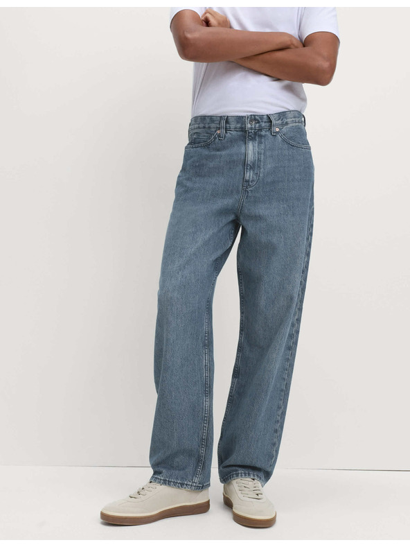 Marks & Spencer Authentic volné pevné džíny Marks & Spencer modrá