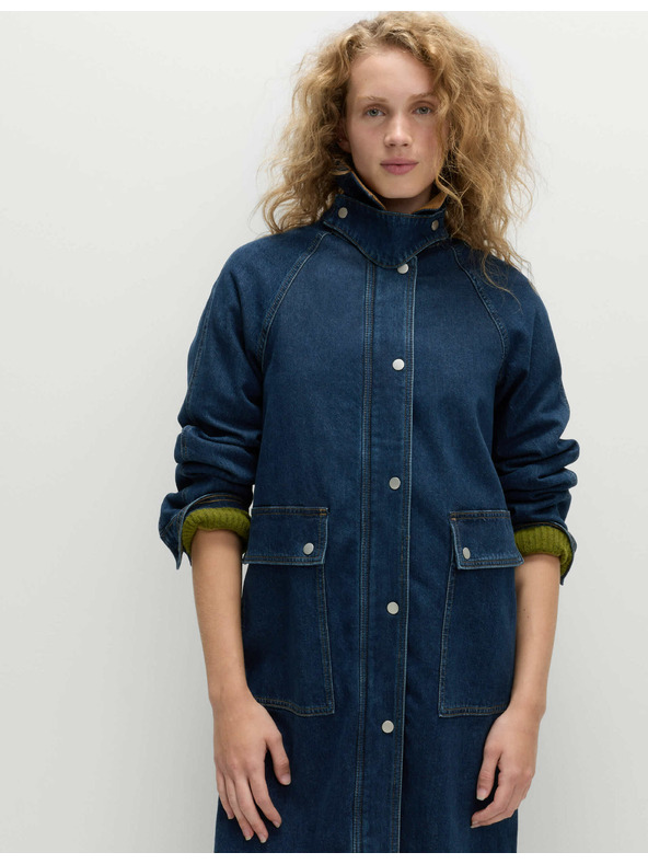 Marks & Spencer Džínový podlouhlý kabát Marks & Spencer námořnická modrá