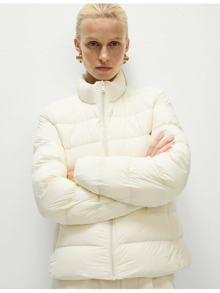 Marks & Spencer Prošívaná sbalitelná bunda s peřím a prachovým peřím Marks & Spencer smetanová