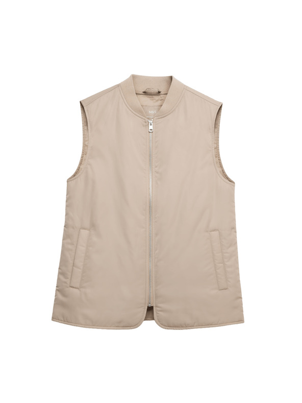 Marks & Spencer Zateplená vesta Marks & Spencer béžová