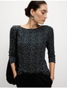 Marks & Spencer Top z čisté bavlny s lodičkovým výstřihem a potiskem, přiléhavý střih Marks & Spencer černá