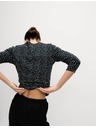 Marks & Spencer Top z čisté bavlny s lodičkovým výstřihem a potiskem, přiléhavý střih Marks & Spencer černá