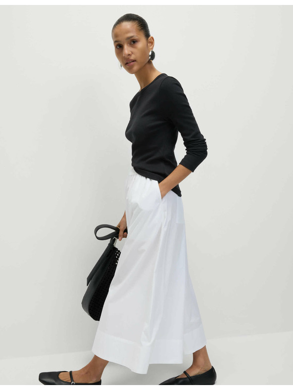 Marks & Spencer Žebrovaný top s vysokým podílem bavlny Marks & Spencer černá