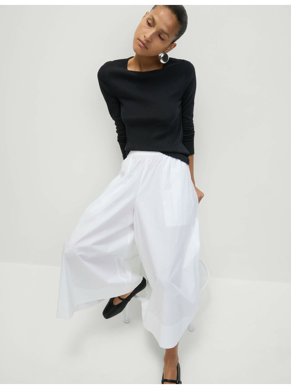 Marks & Spencer Žebrovaný top s vysokým podílem bavlny Marks & Spencer černá