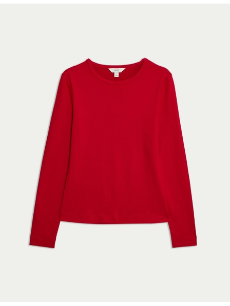 Marks & Spencer Top s dlouhými rukávy těsného střihu Marks & Spencer červená