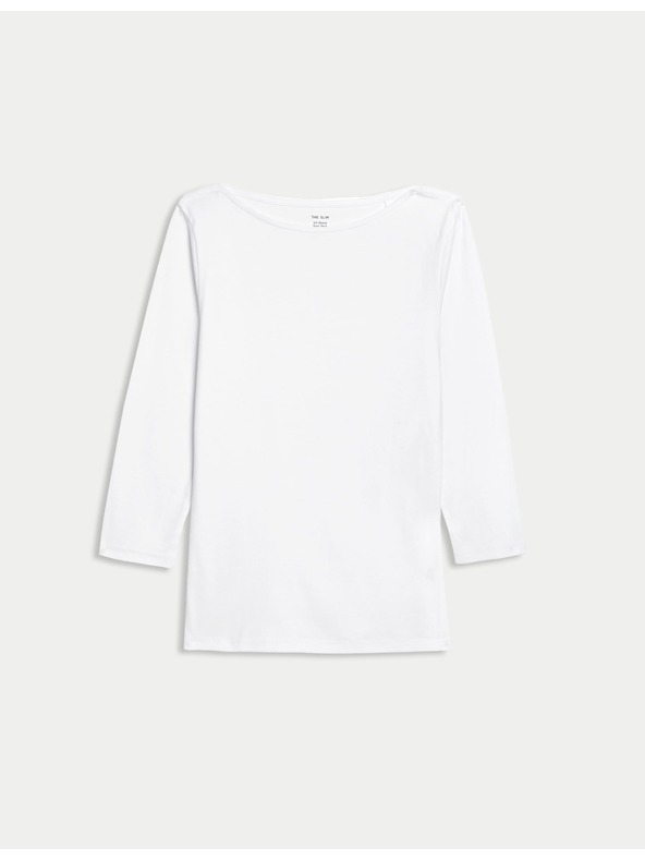 Marks & Spencer Top úzkého střihu, z čisté bavlny Marks & Spencer bílá