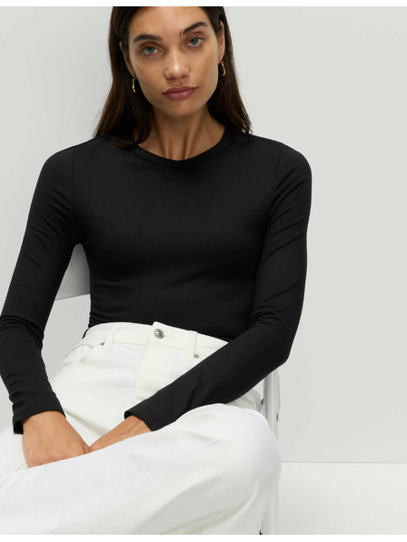 Marks & Spencer Top s dlouhými rukávy těsného střihu Marks & Spencer černá