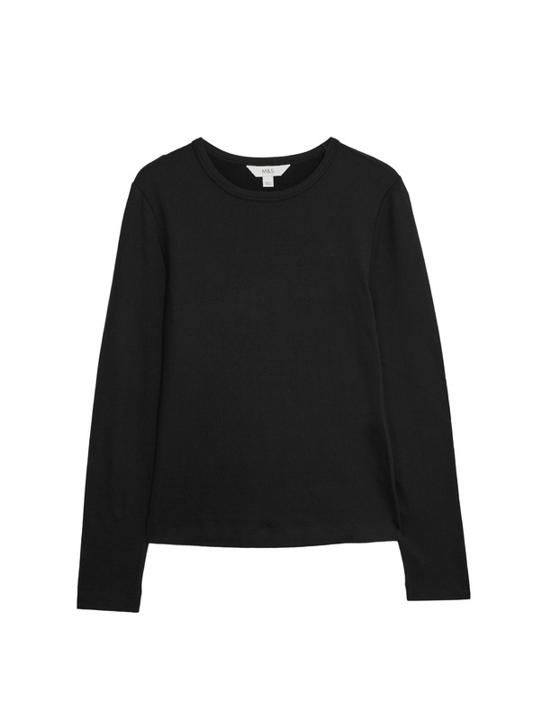 Marks & Spencer Top s dlouhými rukávy těsného střihu Marks & Spencer černá