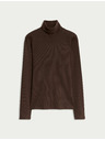 Marks & Spencer Žebrovaný top s vysokým límcem a vysokým podílem bavlny Marks & Spencer hnědá