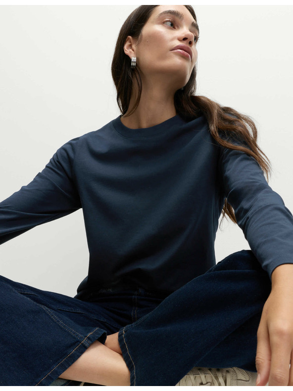 Marks & Spencer Top z čisté bavlny pro každodenní nošení Marks & Spencer námořnická modrá