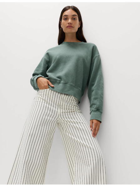 Marks & Spencer Zkrácené barvená mikina z čisté bavlny Marks & Spencer zelená