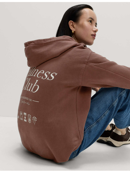 Marks & Spencer Mikina s kapucí a potiskem, z čisté bavlny Marks & Spencer hnědá