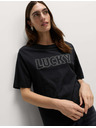 Marks & Spencer Zdobené tričko Lucky z čisté bavlny Marks & Spencer černá