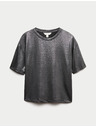 Marks & Spencer Metalické třpytivé tričko Marks & Spencer černá