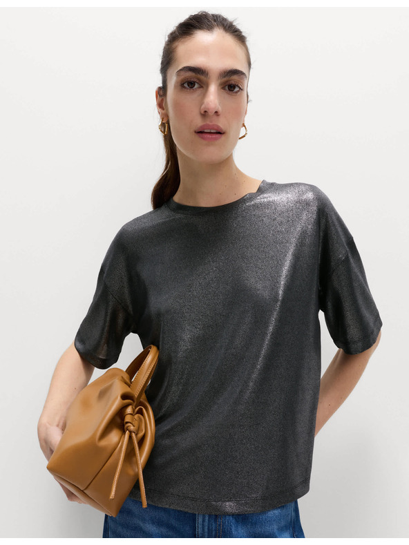 Marks & Spencer Metalické třpytivé tričko Marks & Spencer černá