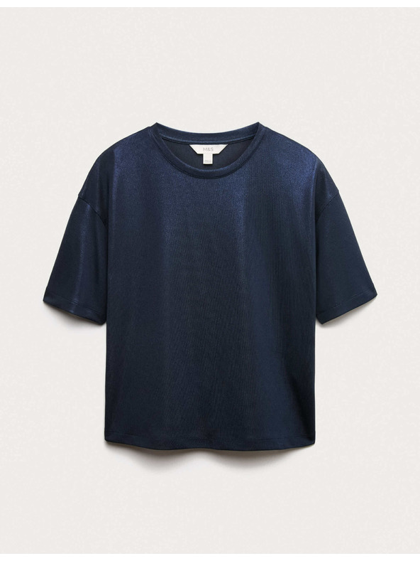 Marks & Spencer Metalické třpytivé tričko Marks & Spencer námořnická modrá