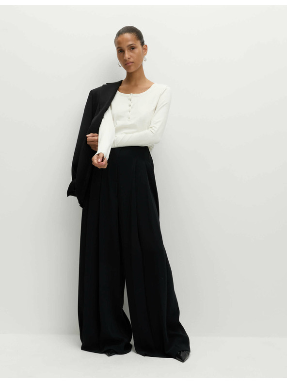 Marks & Spencer Barvený top s rozhalenkou s vysokým podílem bavlny Marks & Spencer smetanová