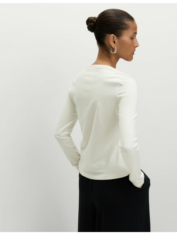 Marks & Spencer Barvený top s rozhalenkou s vysokým podílem bavlny Marks & Spencer smetanová