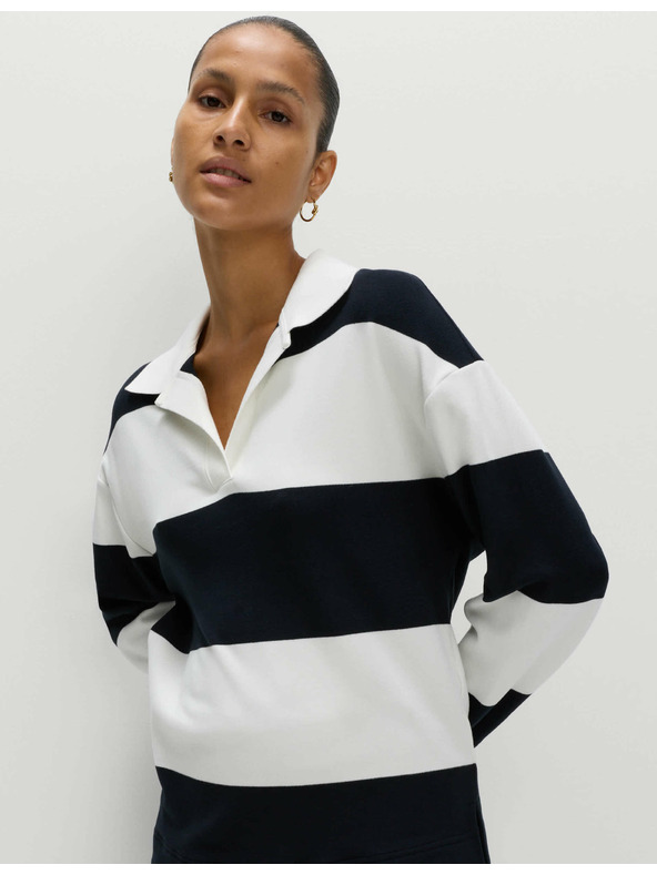 Marks & Spencer Pruhovaný pohodlný ragby top Marks & Spencer námořnická modrá