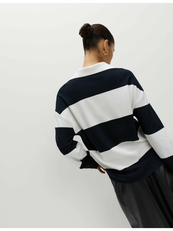 Marks & Spencer Pruhovaný pohodlný ragby top Marks & Spencer námořnická modrá